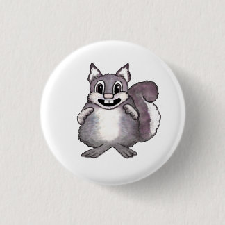 幸せなリスのかわいいイラスト 缶バッジ