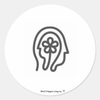 幸せなリビングロゴシールラウンド ラウンドシール