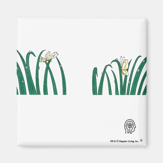 幸せなリビングロゴマグネット マグネット (正面)