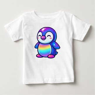 幸せなレインボーペンギン ベビーTシャツ