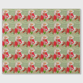 幸せなレトロ1950sクリスマスカップル ラッピングペーパー (フラット)