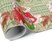 幸せなレトロ1950sクリスマスカップル ラッピングペーパー (ロールコーナー)