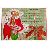 幸せなレトロ1950sクリスマスカップル ラージペーパーバッグ (裏面)