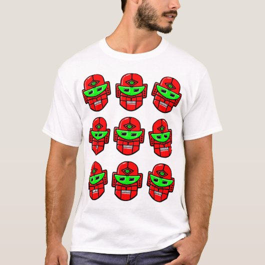 幸せなロボットの頭 Tシャツ (正面)