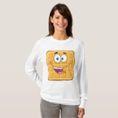 幸せなワッフル かわいい 笑顔の朝食 Tシャツ (正面フル)