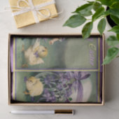 幸せなヴィンテージイースターガールとベビーヒックス 薄葉紙 (ギフト)