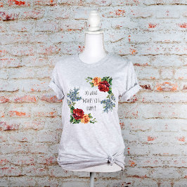 幸せなヴィンテージ水彩バラ Tシャツ