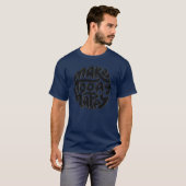 幸せな一日を ブラックオーバーサイズ Tシャツ (正面フル)