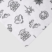 幸せな不気味なハロウィーンパターン – 白 薄葉紙 (詳細)