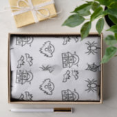 幸せな不気味なハロウィーンパターン – 白 薄葉紙 (ギフト)