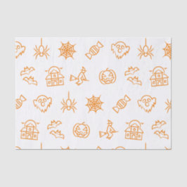 幸せな不気味なハロウィーンパターン 薄葉紙