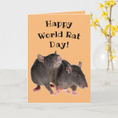 幸せな世界のラット日! - 4月4日 カード (黄色い花)