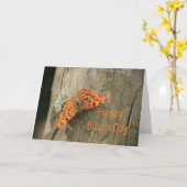 幸せな主任の日のコンマ蝶 カード (黄色い花)