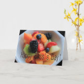 幸せな主任の日のフルーツサラダ カード (黄色い花)