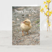 幸せな主任の日の子ガモの挨拶状 カード (黄色い花)