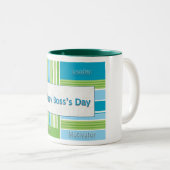 幸せな主任の日は縞で飾ります ツートーンマグカップ (正面右)