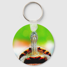 幸せな亀のバブル キーホルダー