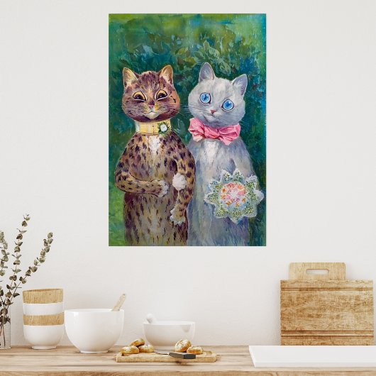 幸せな二人 | Louis Wain | ポスター (キッチン)