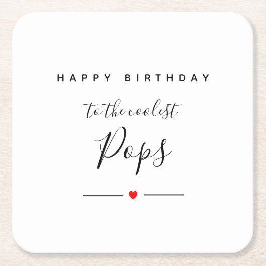 幸せな二日クールポップ スクエアペーパーコースター (正面)