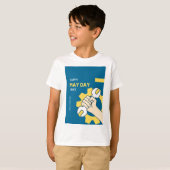 幸せな五月一日デザイン Tシャツ (正面フル)