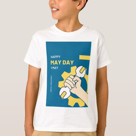 幸せな五月一日デザイン Tシャツ (正面)