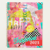 幸せな人々の素晴らしカラフルコラージュ プランナー手帳 (正面)