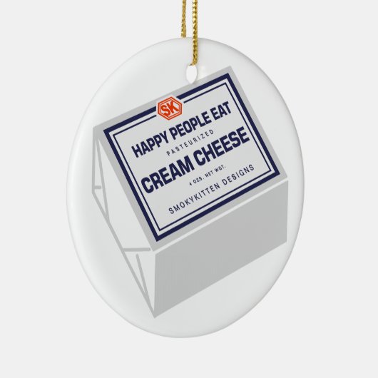 幸せな人々はクリームチーズを食べます セラミックオーナメント (右)