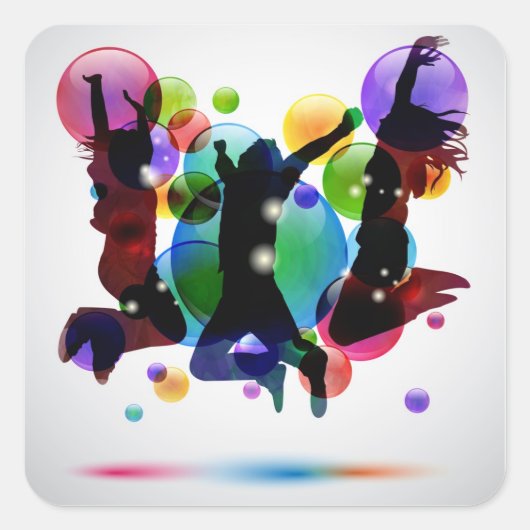 幸せな人々 スクエアシール (正面)