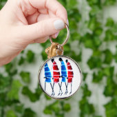 幸せな人々 マサイの戦士 歩く アートプリント キーホルダー (手)