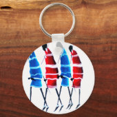 幸せな人々 マサイの戦士 歩く アートプリント キーホルダー (正面)