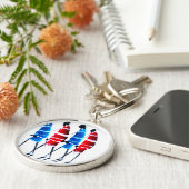 幸せな人々 マサイの戦士 歩く アートプリント キーホルダー (側面)