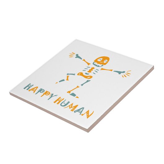 幸せな人間の骨格 タイル (側面)