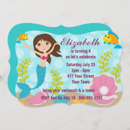 幸せな人魚のプールを囲んでのパーティ 招待状