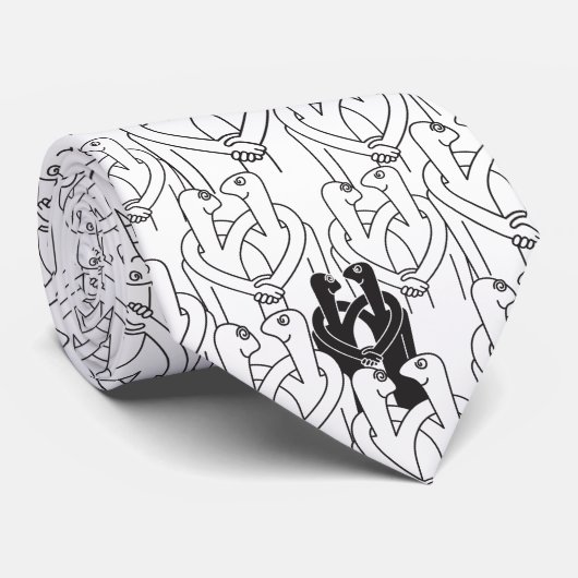 幸せな人（白いパターン） ネクタイ (ロール)