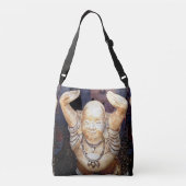 幸せな仏によって上げられる手 クロスボディバッグ (裏面)