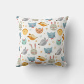 幸せな休みの動物のパターン クッション (裏面)