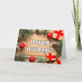 幸せな休日と幸せな新年を過ごす シーズンカード