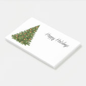 幸せな休日のお祝いのクリスマスツリー ポストイット (アングル)