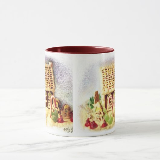 幸せな休日のお菓子の家のマグ マグカップ (中央)