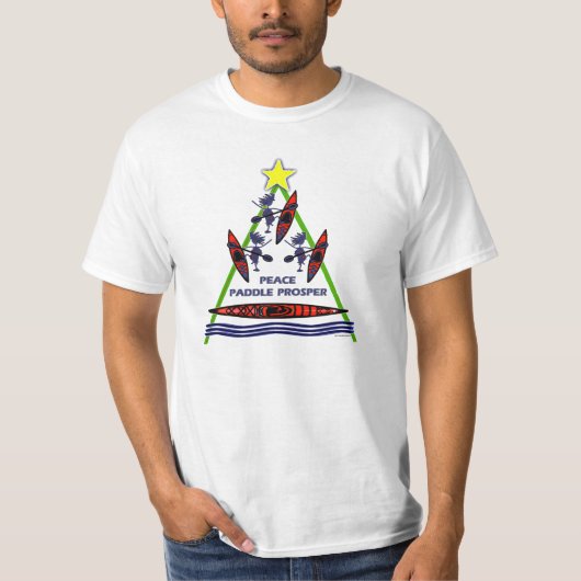 幸せな休日のかいカヤックのデザイン Tシャツ (正面)