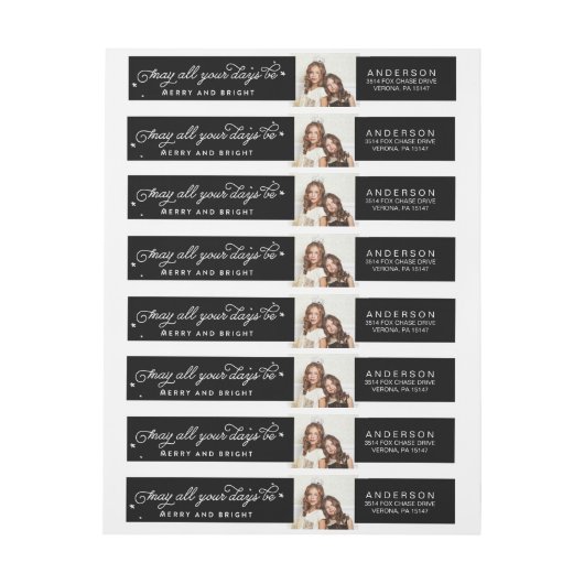 幸せな休日のばら色の金ゴールドのクリスマスの宛名ラベル ラップアラウンドラベル (シート)