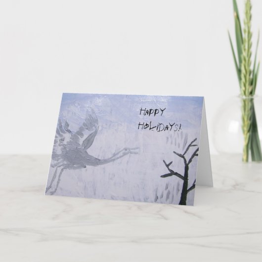 幸せな休日のアメリカシロヅル シーズンカード (正面)