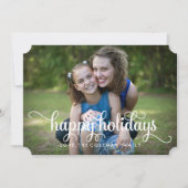 幸せな休日のエレガントな家族写真カード シーズンカード (正面)