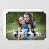 幸せな休日のエレガントな家族写真カード シーズンカード (正面/裏面)