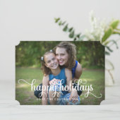 幸せな休日のエレガントな家族写真カード シーズンカード (スタンド正面)