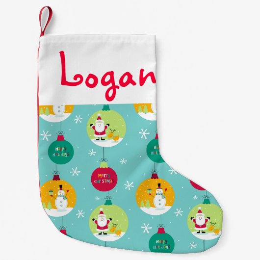 幸せな休日のオーナメント スモールクリスマスストッキング (正面)