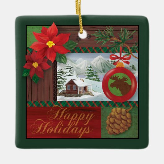 幸せな休日のオーナメント セラミックオーナメント (正面)