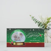 幸せな休日のカスタマイズ可能な澄んな雪の地球 シーズンカード (スタンド正面)