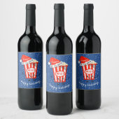 幸せな休日のカードを持ってきてほしい ワインラベル (ボトル)