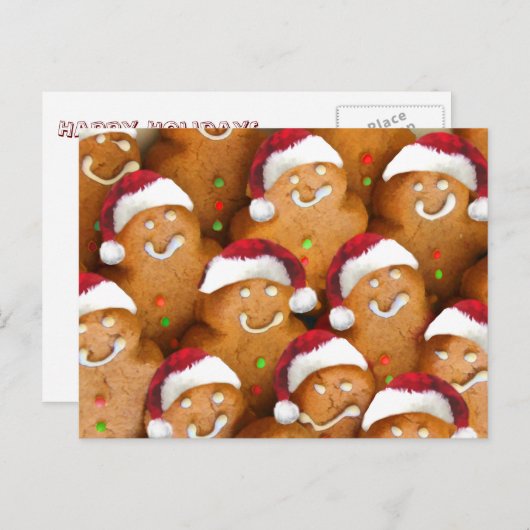 幸せな休日のクリスマスのクッキーの郵便はがき シーズンポストカード (正面/裏面)